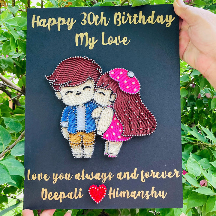 Birthday Gift String Art Nameplate For Couples