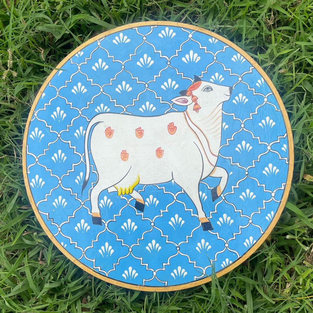 Handpainted Mango Wood Pichwai Wall Plate