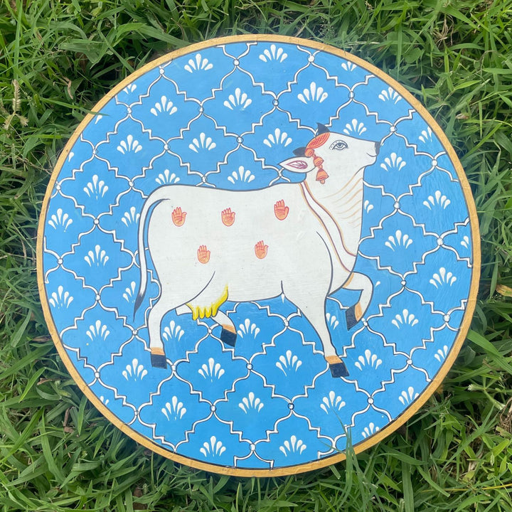 Handpainted Mango Wood Pichwai Wall Plate