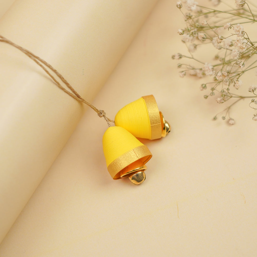Handmade Paper Quilled Yellow Flower Bhaiya Bhabhi Rakhi With Roli Chawal | Set Of 2