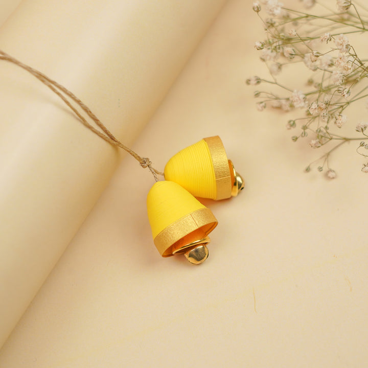 Handmade Paper Quilled Yellow Flower Bhaiya Bhabhi Rakhi With Roli Chawal | Set Of 2