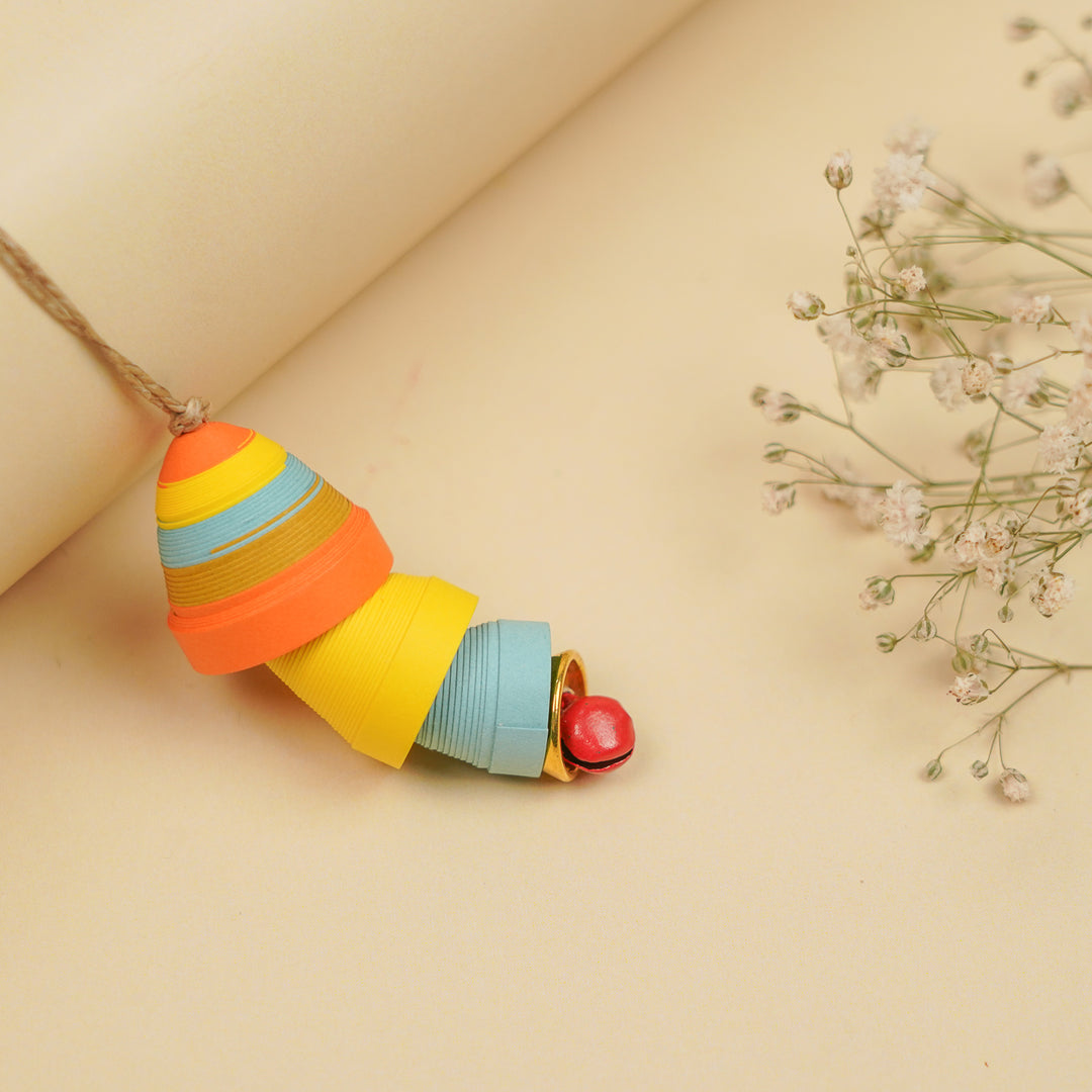 Handmade Paper Quilled Rainbow Hues Bhaiya Bhabhi Rakhi With Roli Chawal | Set Of 2