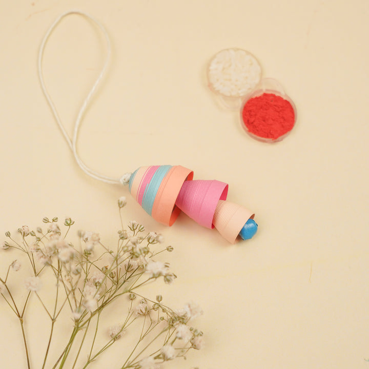 Handmade Paper Quilled Pastel Hues Bhaiya Bhabhi Rakhi With Roli Chawal | Set Of 2