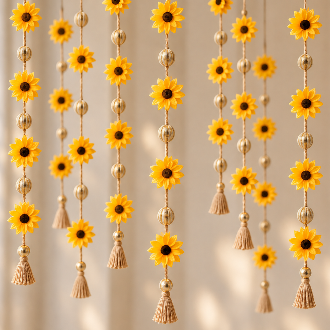 Handmade Sunflower Suryakanti Upcycled Areca Nut Wall Hanging