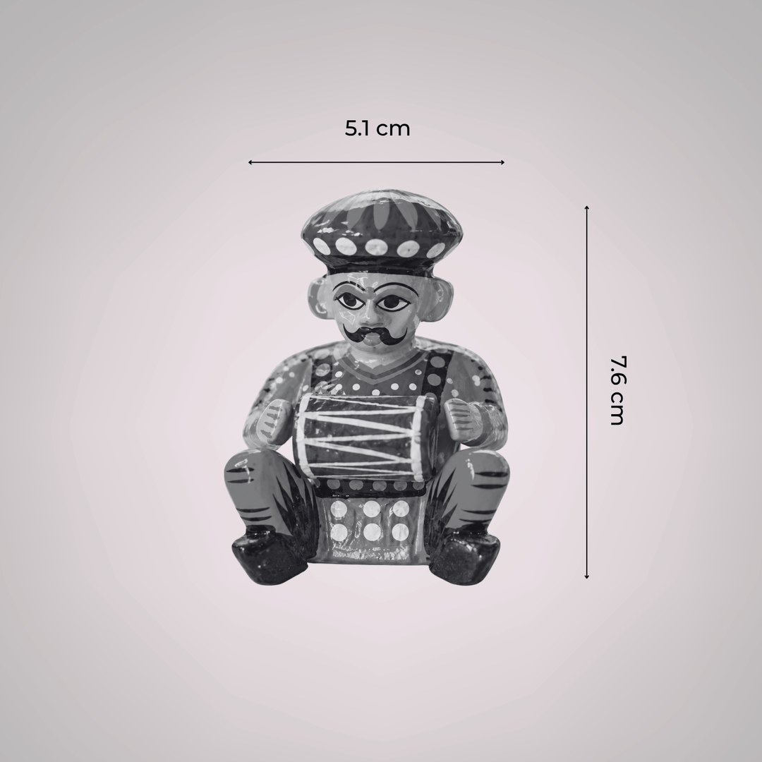 Set of 6 | Handmade Musical Men Wooden Golu Doll Toys For Festive Decor