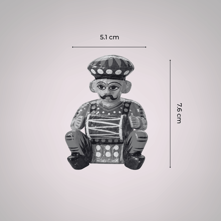 Set of 6 | Handmade Musical Men Wooden Golu Doll Toys For Festive Decor