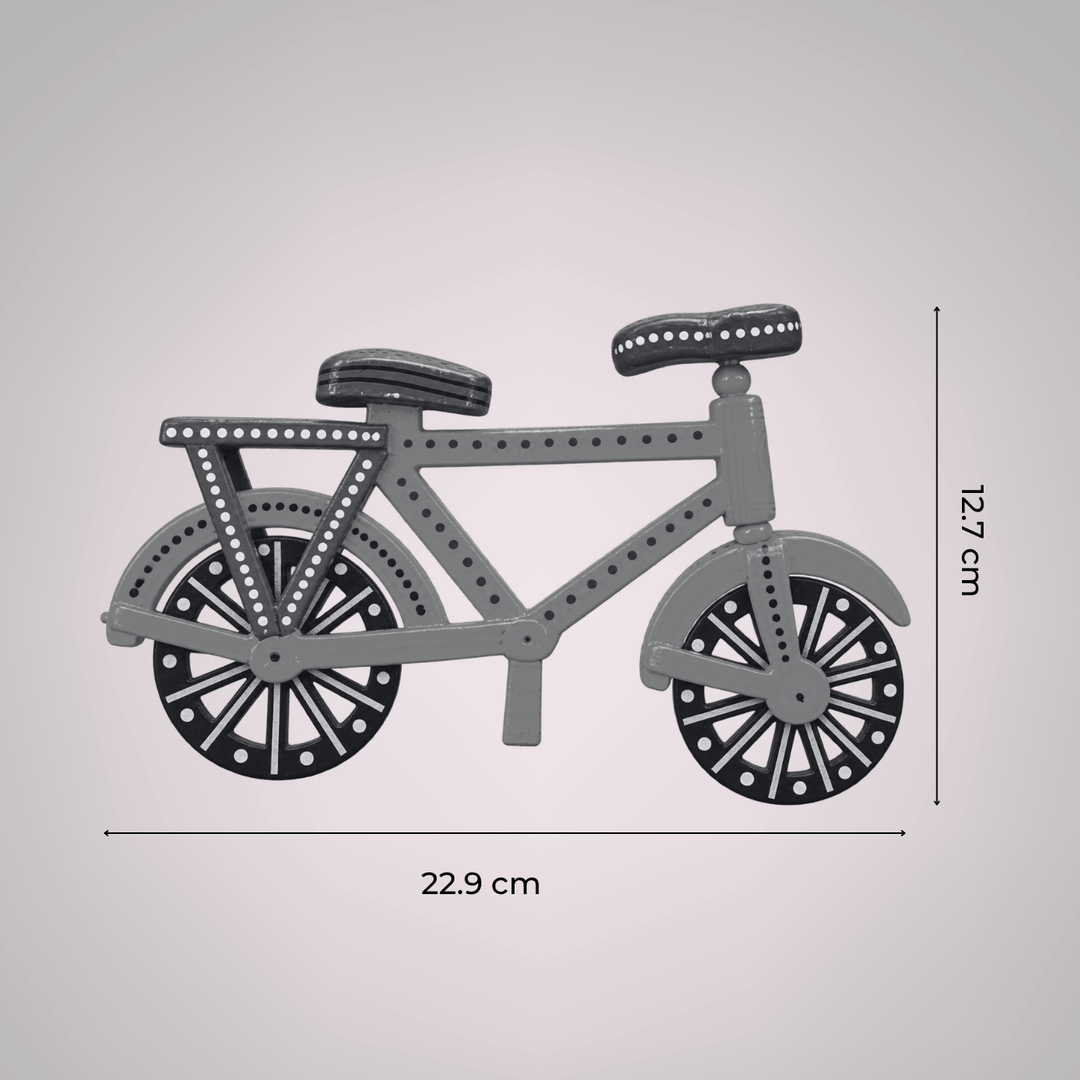 Handmade Bright Coloured Bicycle Wooden Golu Toy For Festive Decor