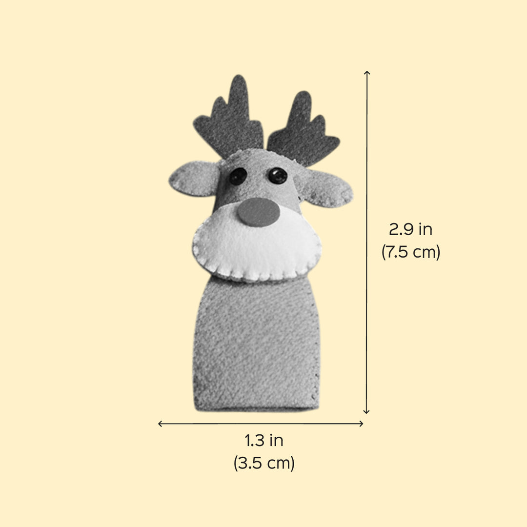 5pc | Handmade Felt Christmas Finger Puppets