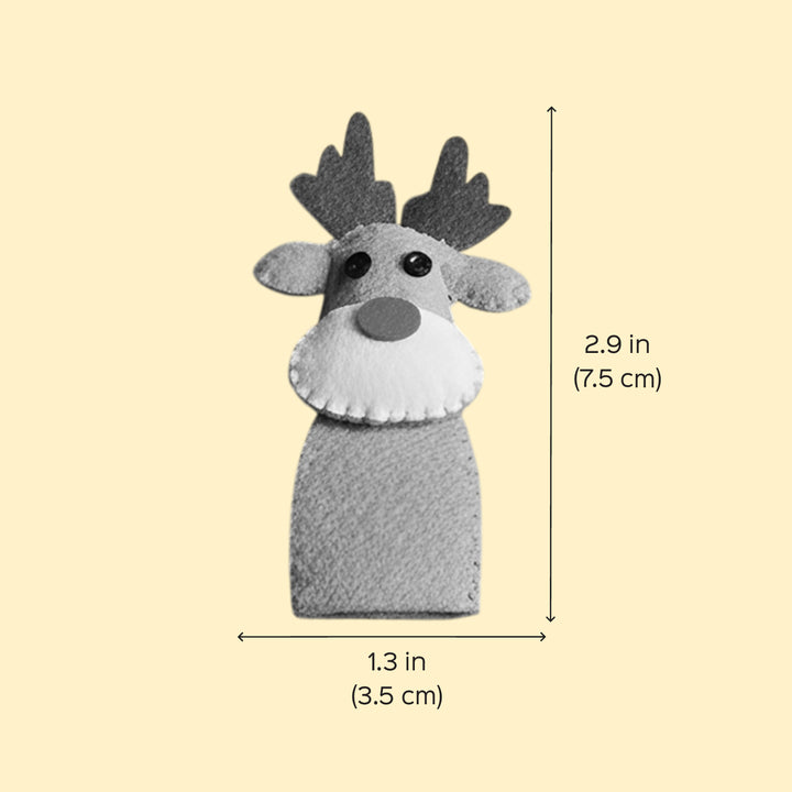 5pc | Handmade Felt Christmas Finger Puppets