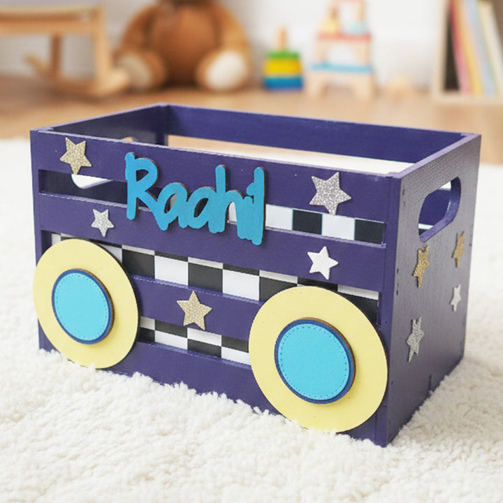 Purple Bus Personalized Handmade Book Box