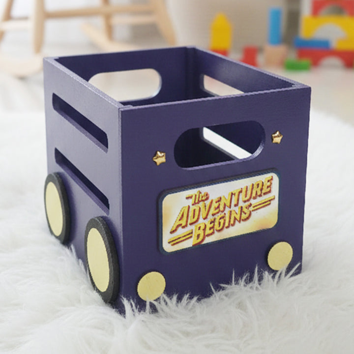 Purple Bus Personalized Handmade Book Box