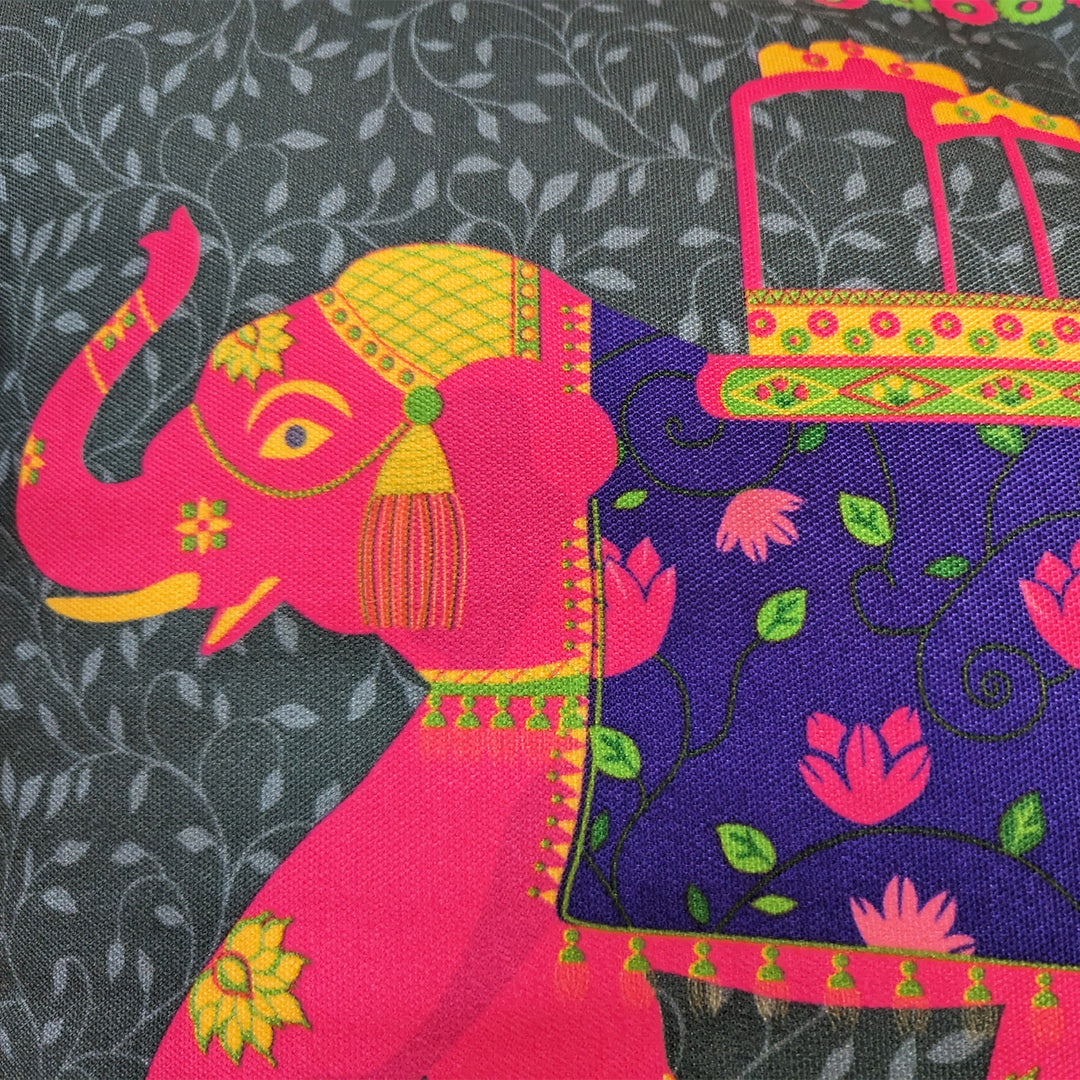 16 Inch | Printed Whimsical Elephant Cushion Cover