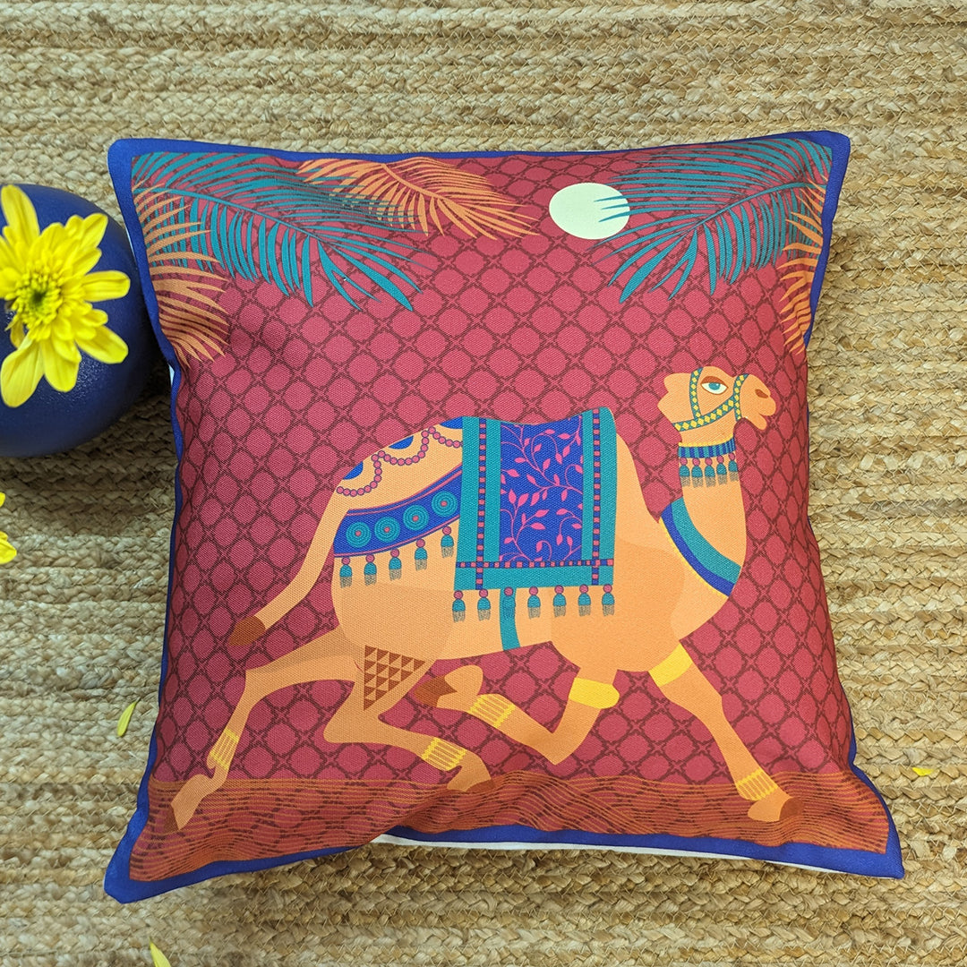 16 Inch | Printed Camel of Thar Cushion Cover