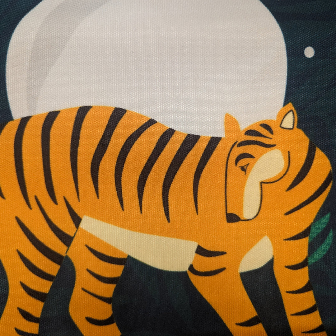 16 Inch | Printed Sundarban Mist Shy Tiger Cushion Cover