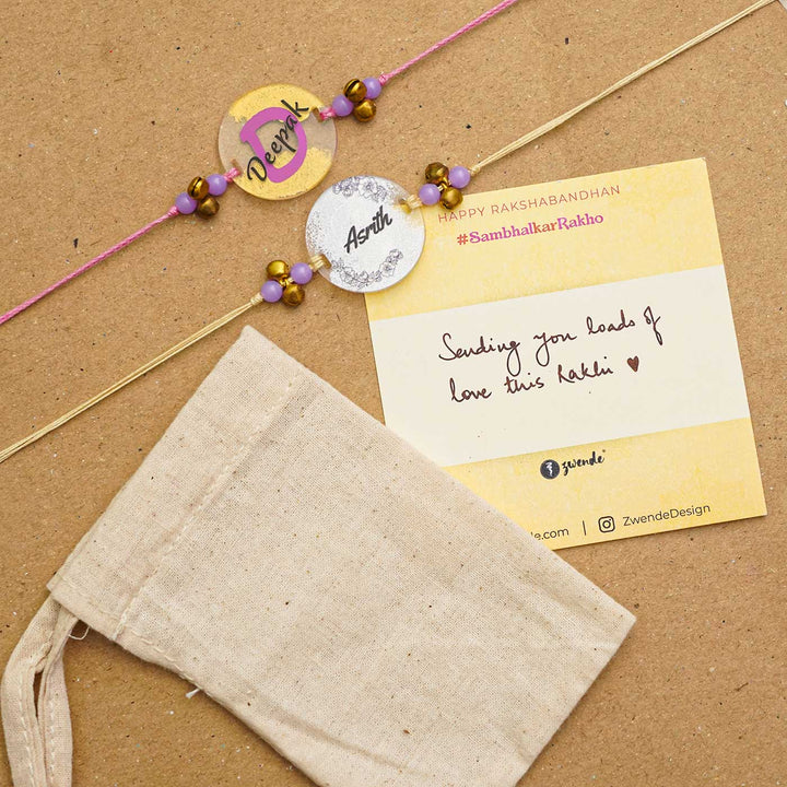 Personalized Handmade Animal Kids Acrylic Rakhi With Roli Chawal