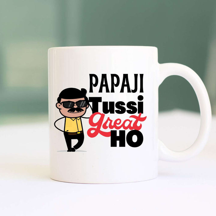 Handmade Printed Papaji Tussi Great Ho Ceramic Mug