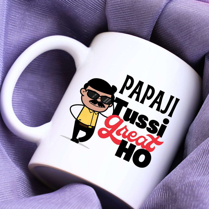 Handmade Printed Papaji Tussi Great Ho Ceramic Mug