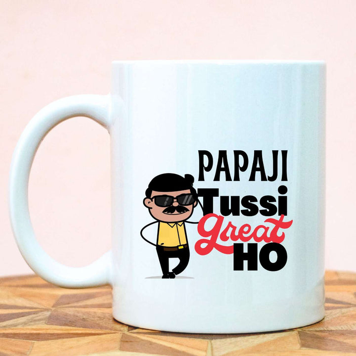 Handmade Printed Papaji Tussi Great Ho Ceramic Mug