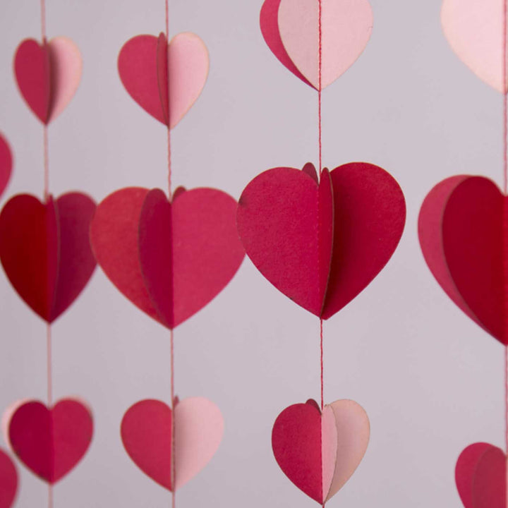 Handmade Pink Heart Shape Paper Hanging | Set Of 2