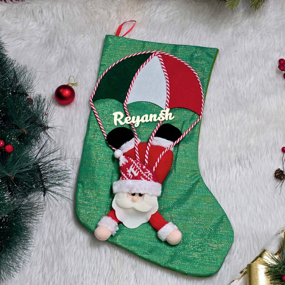 Personalized Handmade Parachute Crew Santa Stocking