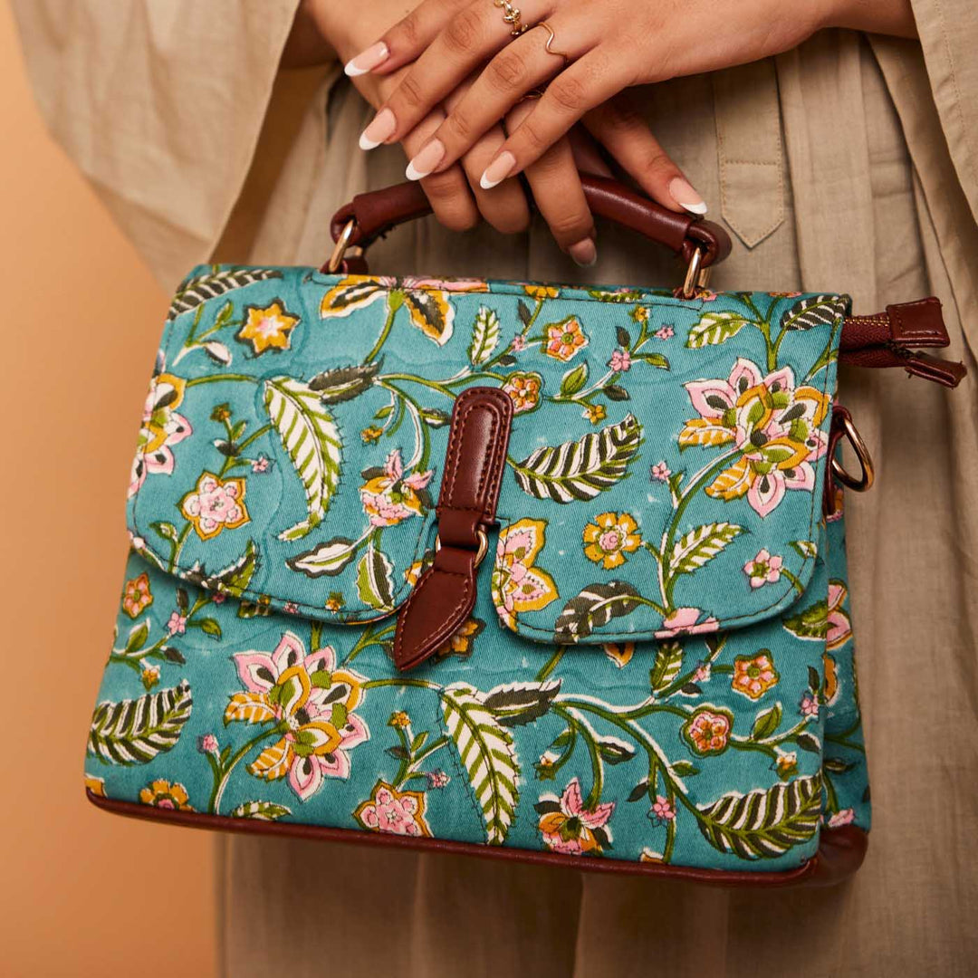 Parkota Hand Block Printed Dune Bag