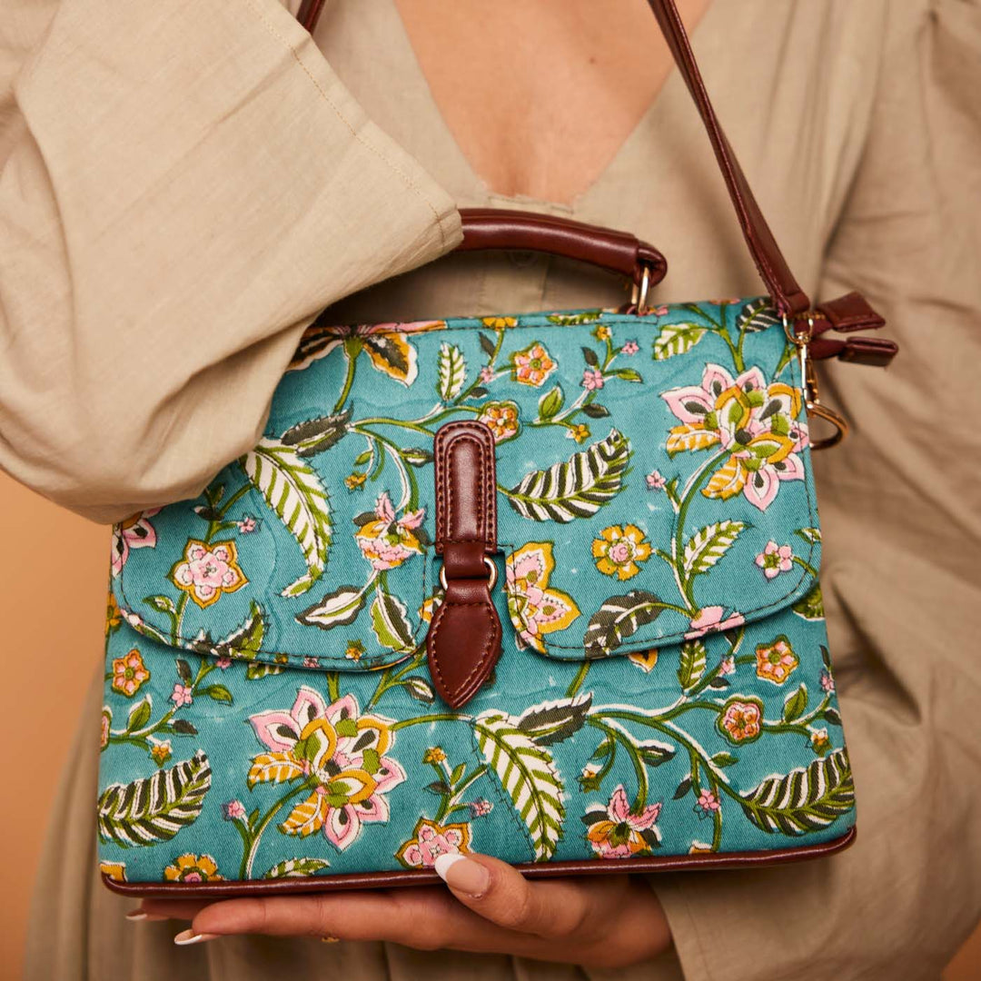 Parkota Hand Block Printed Dune Bag