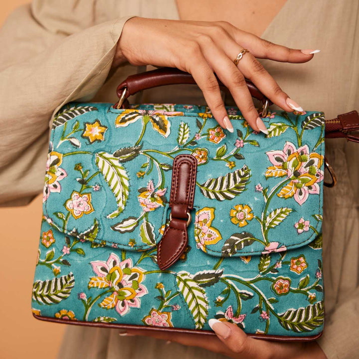 Parkota Hand Block Printed Dune Bag