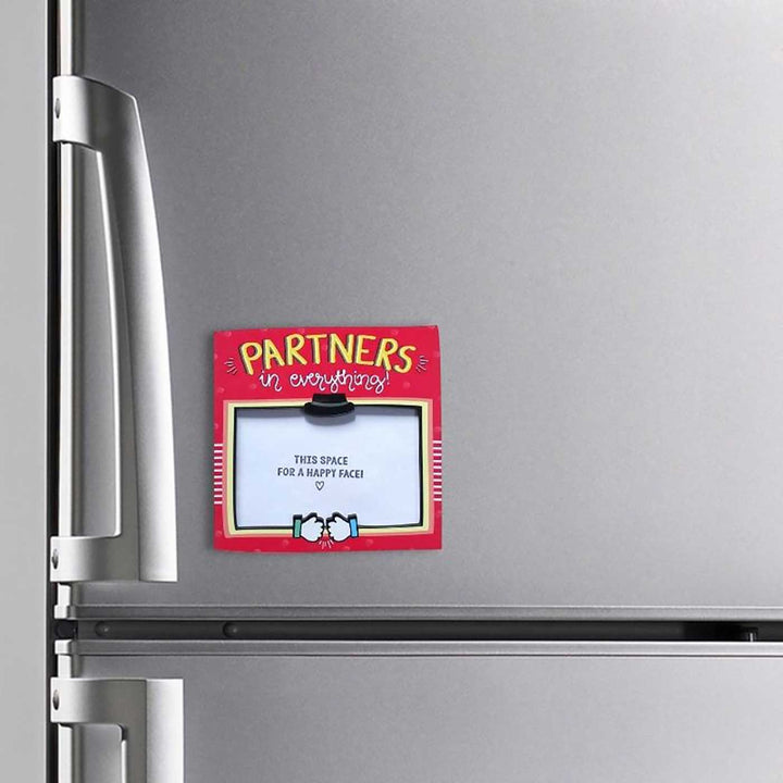 Handmade "Partners In Everything" Wooden Fridge Magnet
