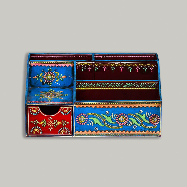 Handpainted Wooden Desk Organizer