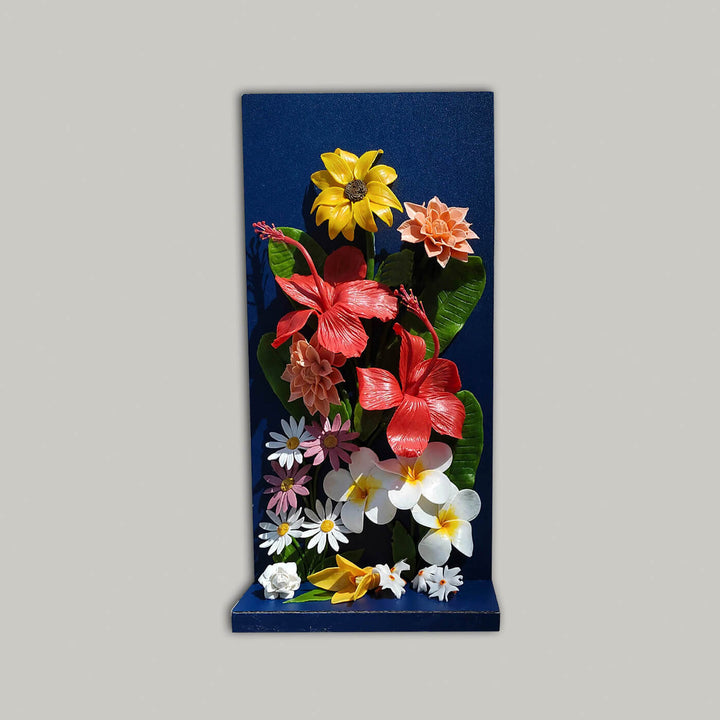Handcrafted Personalized Floral Bouquet With Wooden Base - Zwende