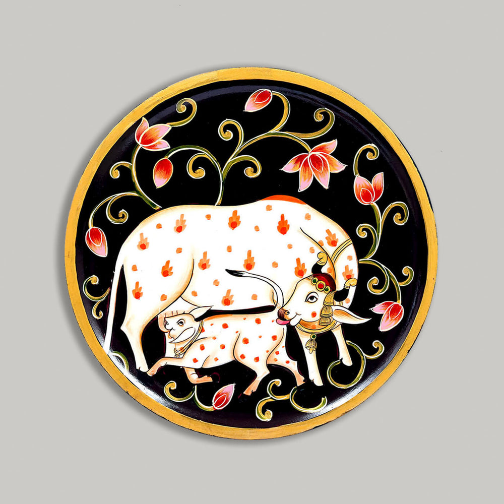 Handpainted Cow MDF Wall Plate - Zwende