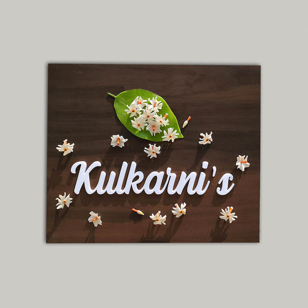 Handcrafted Personalized Prajkta Wooden Rectangle Nameplate
