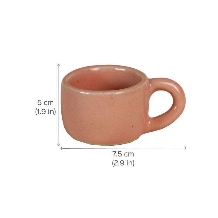 Handpainted Pretty in Pink Ceramic Mugs I Set of 4