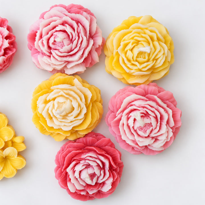5 pc | Handmade Peony Floating Soy Wax Candle For Festive Decor
