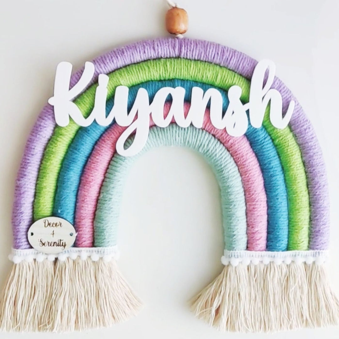 Macrame Rainbow Personalized Kids' Nameplate