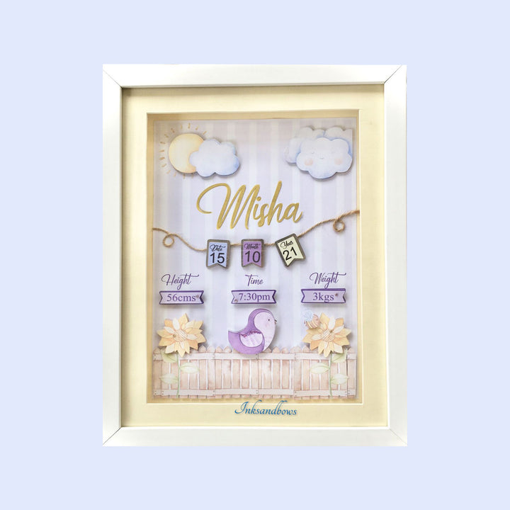 Personalized Kids Shadow Box Frame with Lights