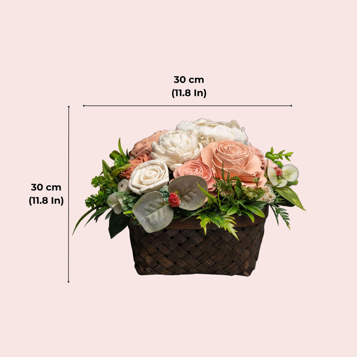 Solawood Floral Arrangement Bamboo Basket