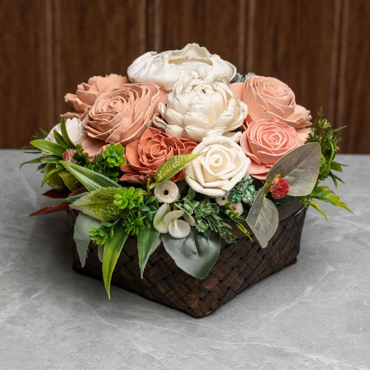 Solawood Floral Arrangement Bamboo Basket