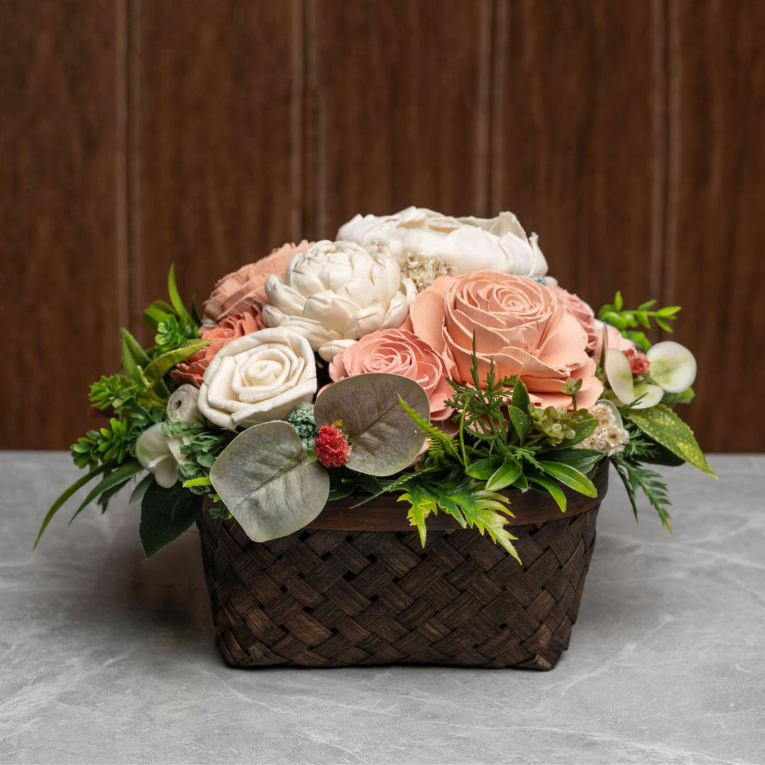 Solawood Floral Arrangement Bamboo Basket