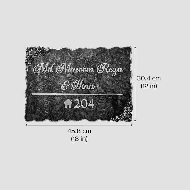 Personalized Resin Metallic Golden And Black Name Plate