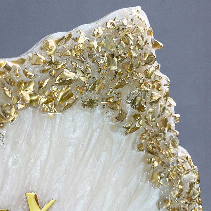 Personalized Resin White & Gold Crystals Theme Name Plate