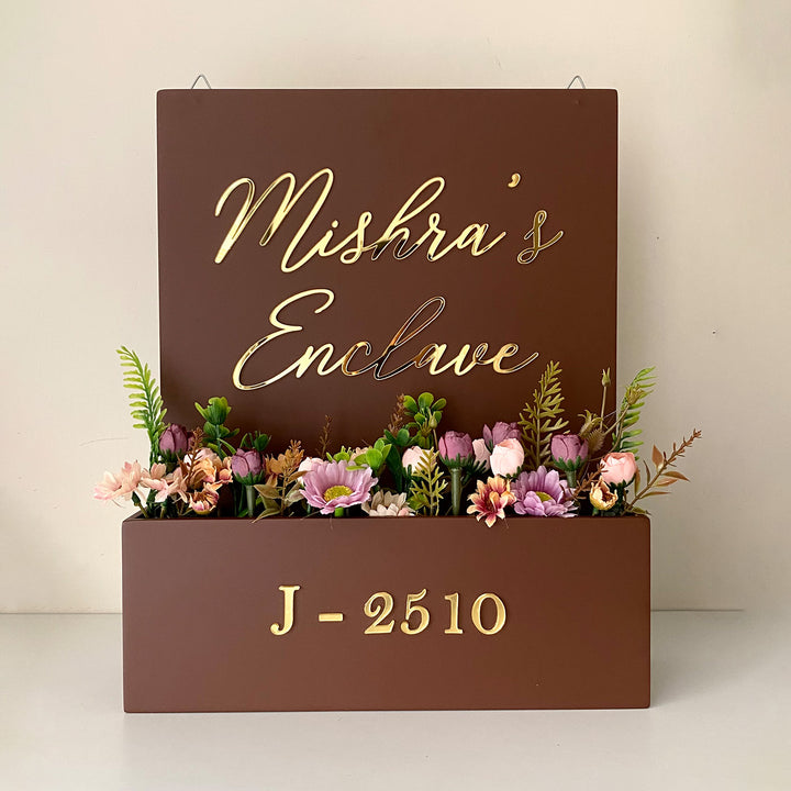 Personalised  MDF Flower Planter Nameplate