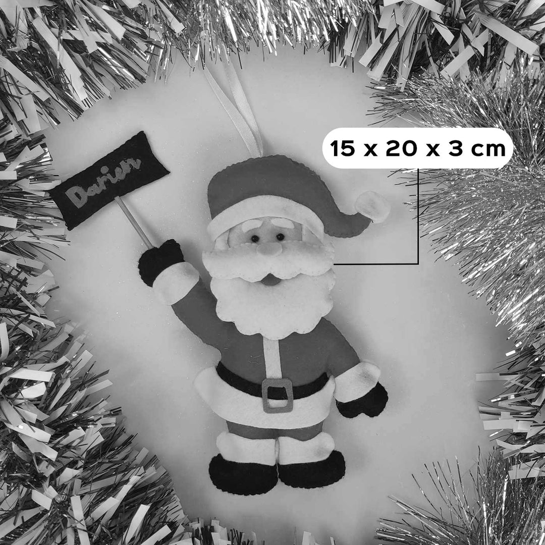 Personalized Santa Claus Felt Ornaments For Christmas Tree Decoration