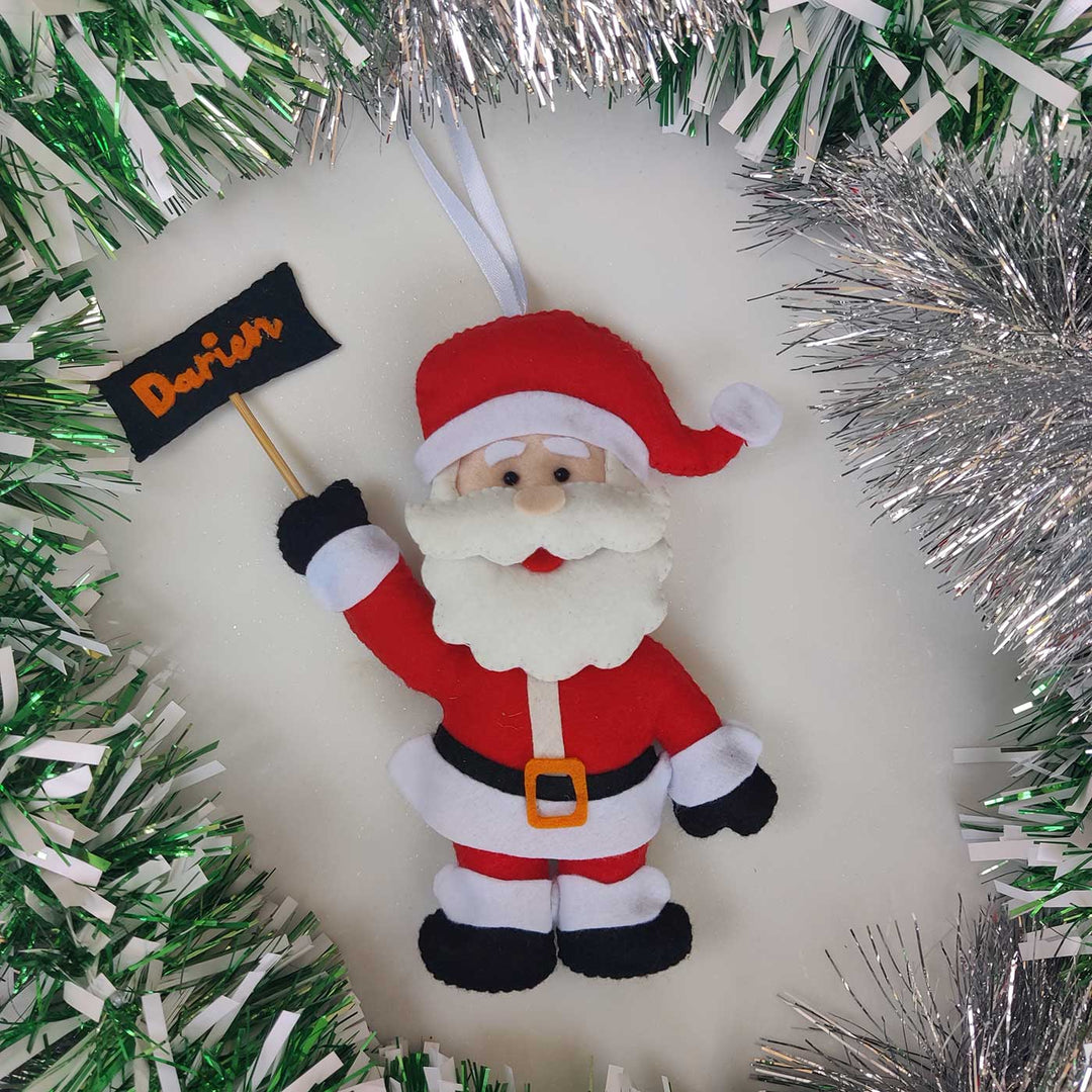 Personalized Santa Claus Felt Ornaments For Christmas Tree Decoration