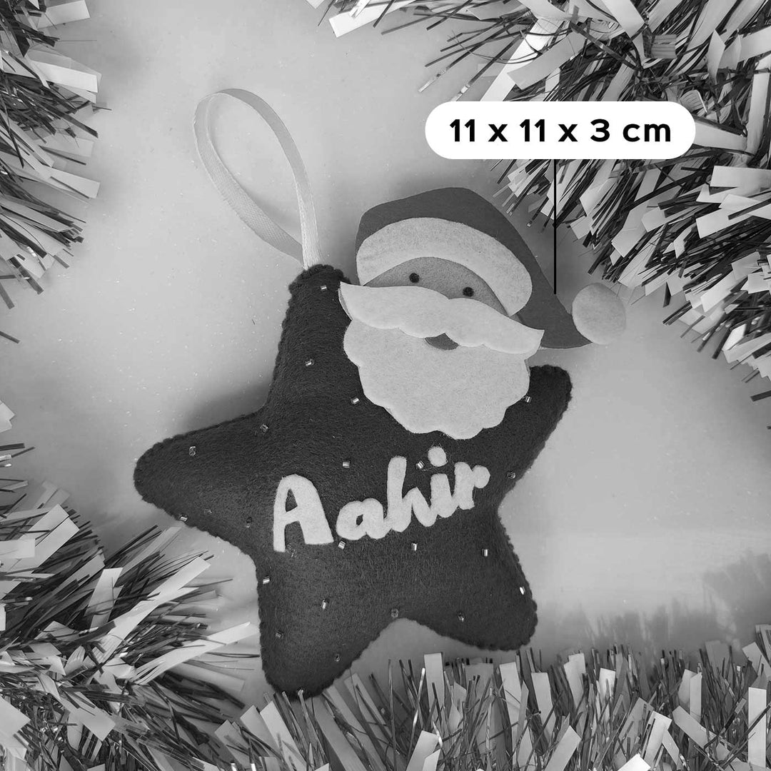 Personalized Star & Santa Felt Ornaments For Christmas Tree Decoration