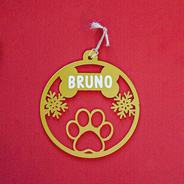Personalized Pet Paw Acrylic Ornament For Christmas Tree Decoration