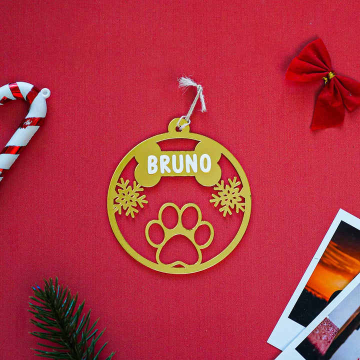Personalized Pet Paw Acrylic Ornament For Christmas Tree Decoration