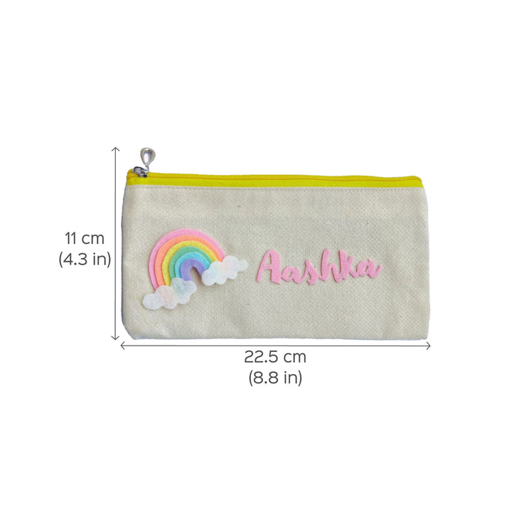 Personalized Rainbow & Unicorn Theme Stationary Pouch