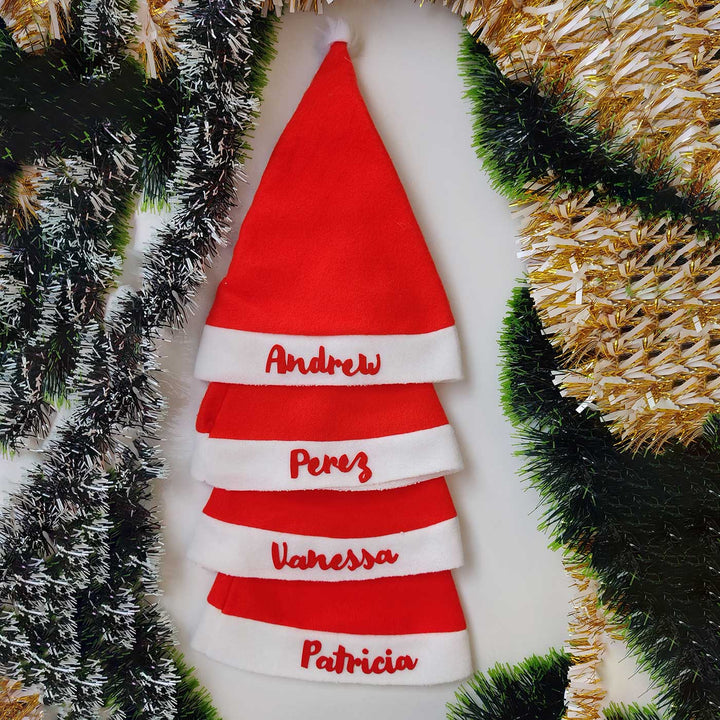 Personalized Kids Felt Santa Cap For Christmas Tree Decoration
