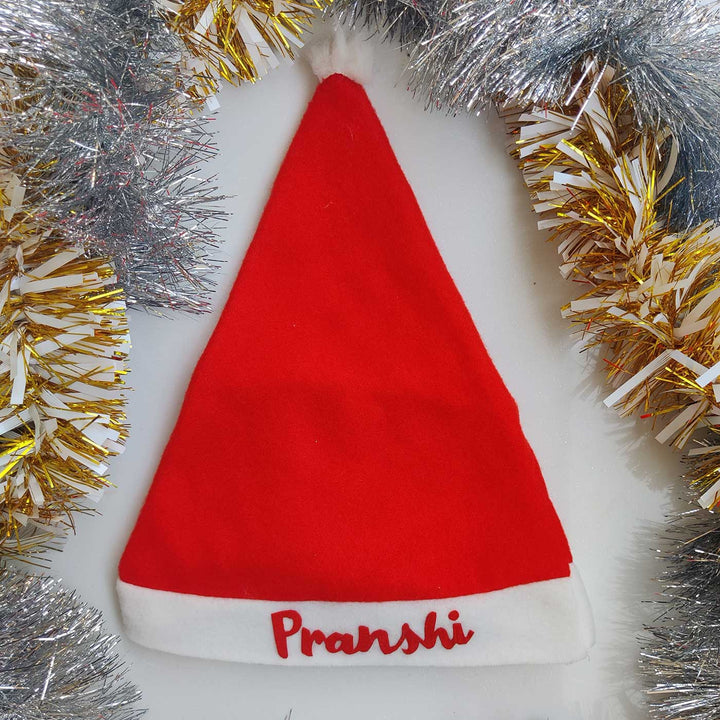 Personalized Kids Felt Santa Cap For Christmas Tree Decoration